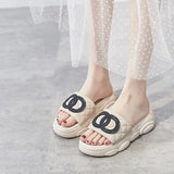 Breakj Red Slippers Female Wear Summer Fashion Versatile With Thick Bottom Small Fragrant Wind Summer Slippers 21