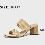 Breakj Selling Ladies Sandals Summer Refreshing Beach Holiday Fashion Casual Style Weaving Muller High