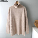 Autumn Winter highneck thick oversize Sweater pullovers Women 2021 LOOSE sweater pullovers female Long
