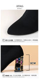 Women's Boots TGHDOF Fabric High Heel Autumn Sock Boots Women Fashion Zipper Pumps Pointed Toe Slip on Zapatos Para