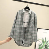 Blouses Shirts Tunic Womens Tops 2020 Long Sleeve Clothing Button Up Down Plaid New Fashion Autumn Turn-down Collar