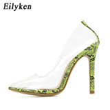 Clear PVC Transparent Pumps Sandals Perspex Heel Stilettos High Heels Point Toes Womens Party Shoes Nightclub Pump