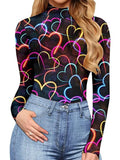 Spring Vintage Printed Short Jumpsuits Lady Fashion Elegant Bodysuits Base Playsuits Women Sexy Slim Long Sleeve Romper