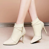 Breakj Fine And Temperament Women's Boots Autumn And Winter With Velvet Warm Tips Super High And Short Boots Naked Boots Fashion 廋廋鴴