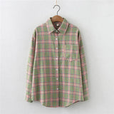 Style Plaid Shirts Women 2021 New Loose Design Blouse Lady Long Sleeve Blouses Cotton Casual Shirt Women Tops