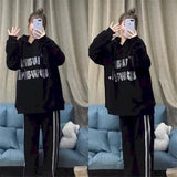 Jacket 2021 Hoodies Long Sleeve Autumn/winter Models Hot Rhinestone Letters Loose Hooded Letter Printing Sweatshirt
