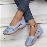Breakj Summer Large-Size Casual Sandals Women's Slopes Hollow Pure Color Single Shoes Low-Heeled Sandals