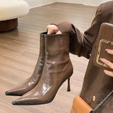 Breakj High Boots Children With 2025 Autumn And Winter New Temperament Patent Skin Bare Boots Skinny