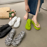 Breakj Summer New Women's Shoes Korean Version Of Flip-Flops Wear Wedge Sandals Women's Shoes