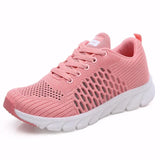 Mesh Sneakers 2021 New Breathable Women Flat Shoes Lightweight Casual Sports Shoes Ladies Lace-up Non-slip Sneakers