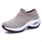 Tennis Shoes Air Cushion 5CM Height Increase Sports Sneakers Breathable Female Walking Sock Shoes Thick Bottom
