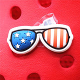 PVC Croc Shoe Charms NEW Sunglasses Sunrise Sun Lightning Shoes Decorations Accessories for Jibz Kids Party Gifts