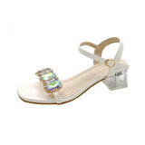 Breakj French Water Drill Sandals Coarse Heel High Heels In The Summer Of 2025 Fashion Temperament Daily Commute Cool