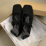 Breakj Version Of 100 With Skirts Mary Jane Shoes 2025 Winter Explosion Of Waste Soil Mary Jane Women's Shoes Coarse Heel Single