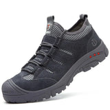 Work Safety Shoes Steel Toe Cap Durable Light Boot Rubber Bottom Stab Resistant Shoe Suede Leather Upper Comfotable