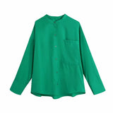 2021 Women Green Sets Female Fashion Pocket O-Neck Shirts Drawstring Elastic Waist Back Pockets Pants Ladies Casual
