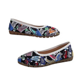 Women's Casual Single Shoes 2025 New Flat-Bottomed Pedal Printing Sports Canvas Shoes
