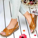 Summer Sandals For Women Shoes Retro Slip On Cork Leather Ladies Sandals Beach Slipper Gladiator Sandals Women Flip