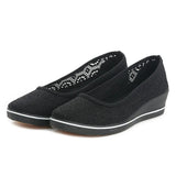Flat Shoes Low Heels White Women Shoes For Nurse Working Cute Wedge Casual Breathable Footwear Femme Sandalias