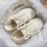Breakj New Canvas Shoes Women's Platform Increased De Training Shoes College Wind Small Students Commute Small Red Book Hot
