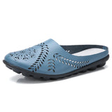 Breakj Summer Cowhaired Half-Slippers Women Fashion Wear Net Red Flat Bottom Without A Back-And-Out Woman Cool