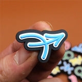 Sale 12 Constellation Symbols PVC Shoe Charms Cute Scorpio Leo Virgo Shoe Buckle Decoration Jibz fit Croc Kids X-mas