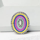 Jewelry 26 English DIY Name Letters Alphabet Rainbow Embroidery with Pin Ouch Beeding Womens Brooches Patches
