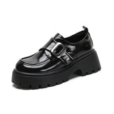 Breakj New Shallow Mouth Light Low Love Shoes British Style Student Single Shoes Korean Version Of Thick Thick Heel Small Leather Shoes