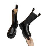 Breakj New 2024 Autumn And Winter Platform Chelsea Boots Increase The Martin Boots Chimney Women's Boots, British Style Short Boots