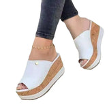 Breakj New Lady Thick Bottom Slope And Slippers Fish Mouth Thick Bottom Slope And Cold Slippers