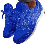 Casual Shoes Fall 2023 New Sequins With Breathable Rhinestone Thick Sole Student Large Size Women's