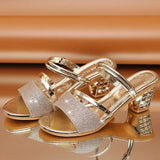 Summer New Korean Sandals Women's Thick Heels And Open Toes With One Shoe And Two Women's Shoes With Thick