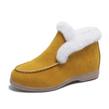 Ankle Boots Suede Leather Boots Warm Fur Casual shoes Winter Boots Slip-on Snow Boots for Women Flat Wool Boots Women