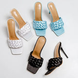 Women Sexy Super High Heel 11cm Weave Design Summer External Wear Large Size 42 Luxury Prom Lady Pumps Woman