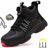 Lightweight Safety Shoes Steel Toe Work Breathable Ankle Boots Work Sneakers Men Shoes Anti-smash Work Boots Plus Size