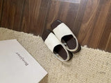 Version Square Sandals Female Summer 2023 New Flat Retro Fish Mouth Fashion Solid Color Beach
