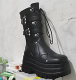 Women Motorcycle Boots Strange Style High Heels Platform Woman Over The Knee High Boots Party Club Platform Boots Platform