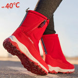 Women Snowboots Women's Winter Shoes Couple Snow Boots Ankle Boots Canvas Plush Boots Zipper Platform Boots Botas