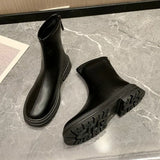 Martin Boots 2024 New Internet Celebrities Flat-Bottomed Autumn And Winter Single Boots Tall Thin Boots Small Short