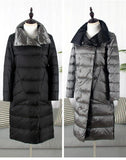 Duck Down Jacket Women Winter Long Double Sided Plaid Coat Female Plus Size Warm Down Parka Slim