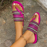 Women Sandals Bohemian Style Flats Slippers Summer Woman Open Toe Purple in Colour Beach Slides Flip Flops Ladies Shoes on