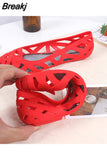 Women Sandals 2023 Hollow Flat Shoes Female Slip on Sandals Fashion Soft Light Slides Ladies Comfortable Beach Flat