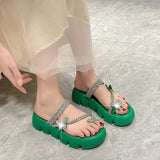 New Diamond-bottom Flip-flops, Women's Summer Wear Fashion Muffin Bottom Increase Sandals, Women's
