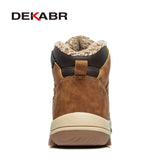 Non-slip Winter Plush Warm Men Boots Waterproof Leather Men Snow Boots Working Men Ankle Boots High Top Men Shoes