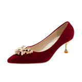 Breakj Wedding Shoes Bridal Shoes Wear Not Tired Show The Main Wedding Dress High Heel Single Shoes Comfortable Coarse High-Size High-Heeled High-Heeled