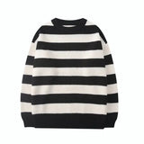 Sweater Women Pullovers Knit Casual Striped Pullovers Jumper Warm Teen Gril Streetwear Knitwear Sueters De