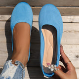 Breakj And Autumn New Large Size Round Head Solid Color Flat Casual Bean