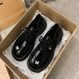 Spring And Summer New Small Leather Shoes For Women All Over The World, Retro British Style, Thick Soles, Thick Heels, Round Head, Love Shoes, Four