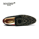 Leather Shoes Trendy Gentleman Breathable Casual Shoes Walking Loafers Fashion Male Daily Luxury Rhinestone