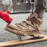 New Work Safety Shoes Men Ankle Boots Steel Toe Shoe Man Anti-Smashing Working Shoes Mens Casual Sneakers Lightweight